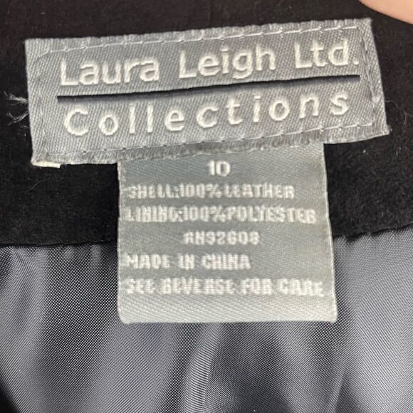 Laura Leigh Ltd. Black Leather Maxi Skirt Size 10 EUC - Picture 6 of 6